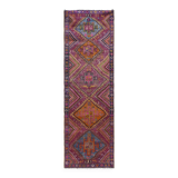 Vintage Turkish Oushak Rug Handwoven 127x370 cm