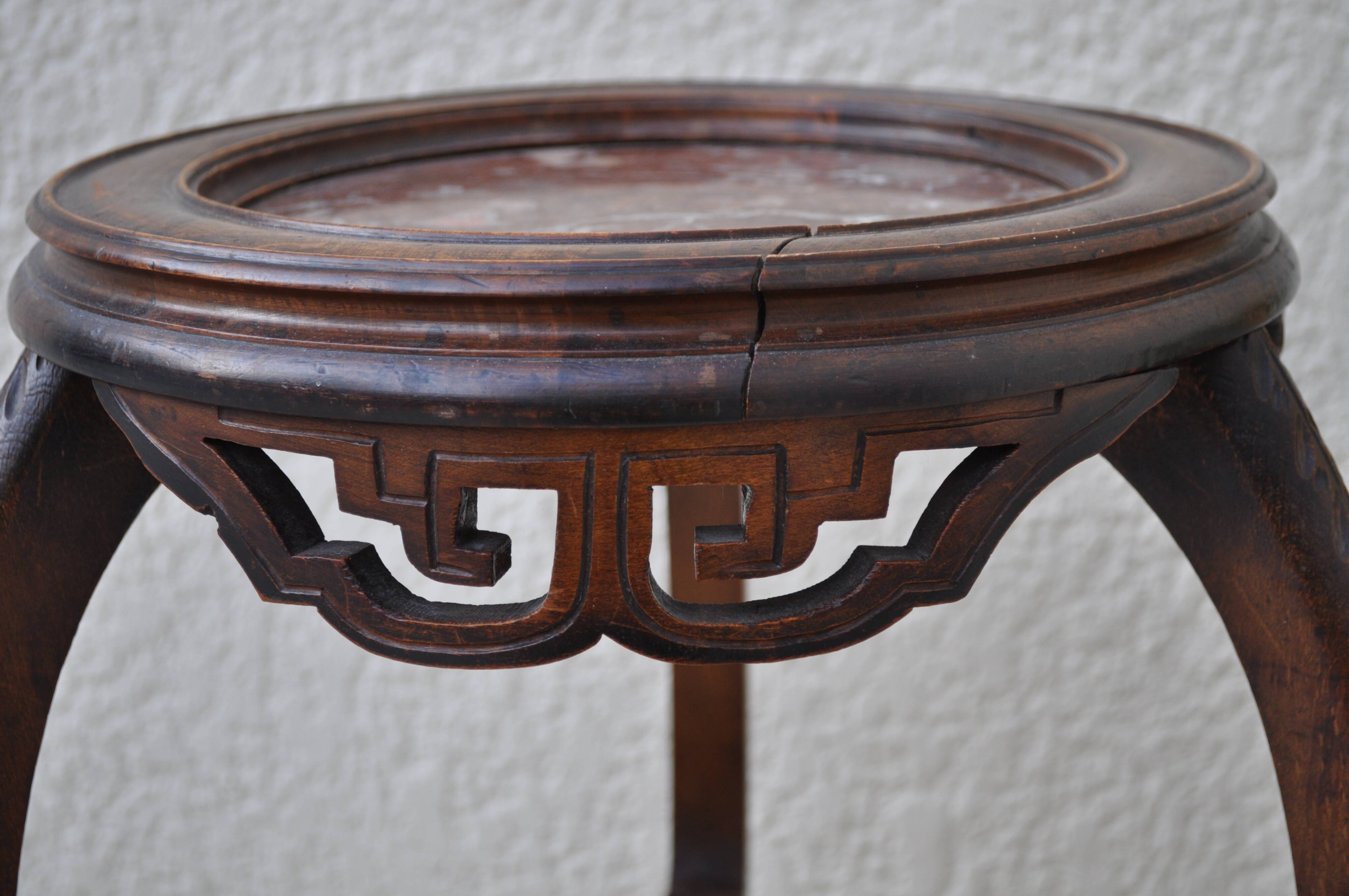 Fifth wheel tripod wood top marble