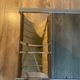 Stainless steel and glass coffee table with revised door with leatherette straps design 1970
