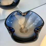 Blue and amber Murano glass ashtray/trinket dish 1960-70