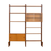 Two bay modular teak wall unit by sven andersen møbelfabrikk, norway, 1960s