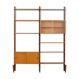 Two bay modular teak wall unit by sven andersen møbelfabrikk, norway, 1960s