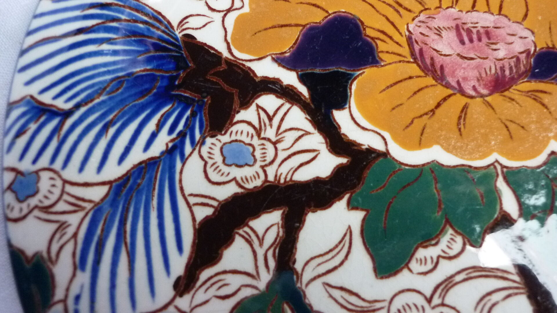 Set of 6 dessert Gien peonies plates