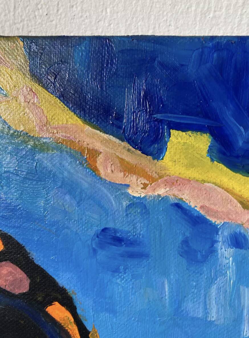 Tableau huile sur toile campagne couple