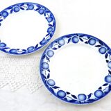 2 matching French antique ceramic plates