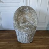 Fauteuil moumoute beige