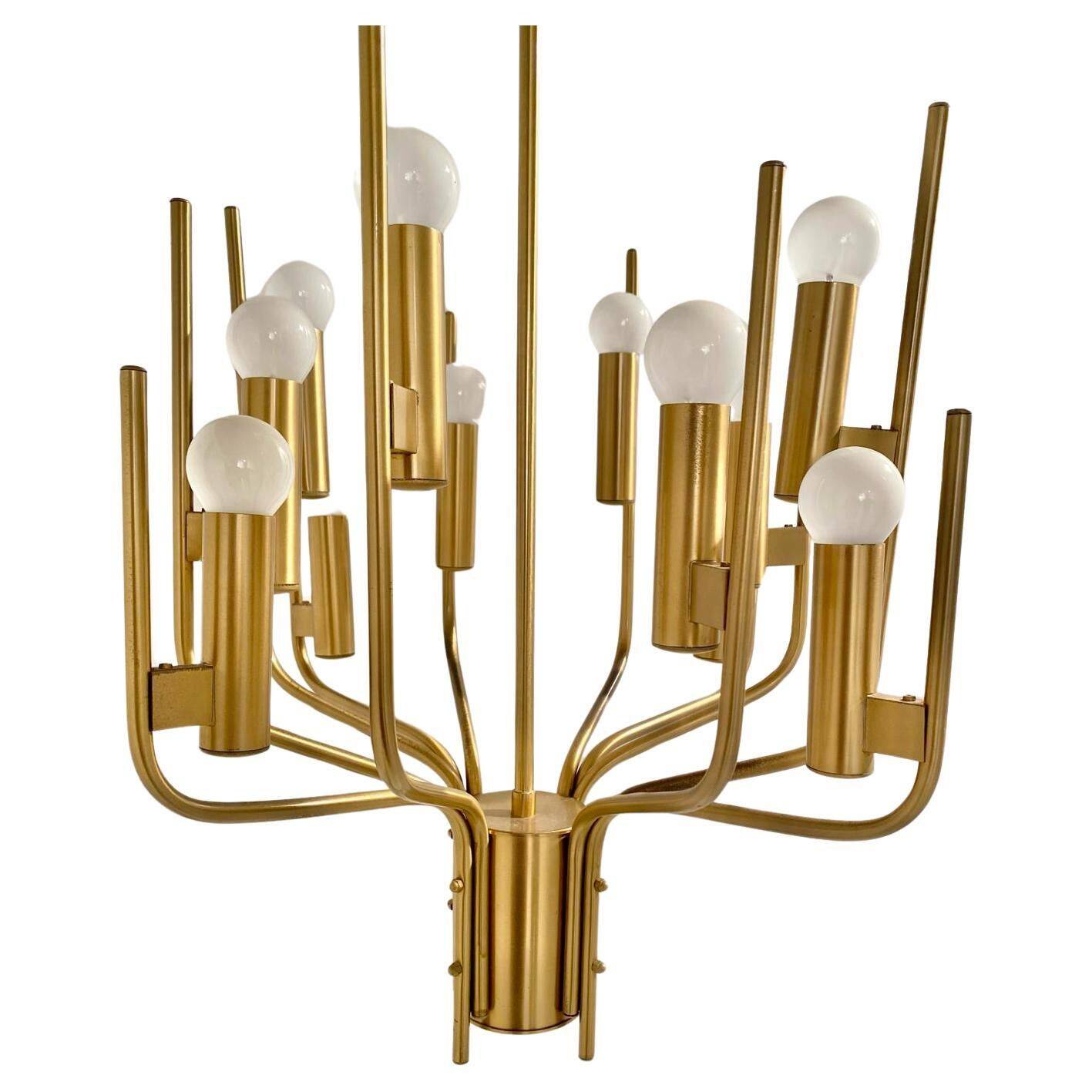 Brass chandelier, Italy 1950s
