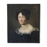 Portrait of an elegant woman oil on canvas from the 19th century.