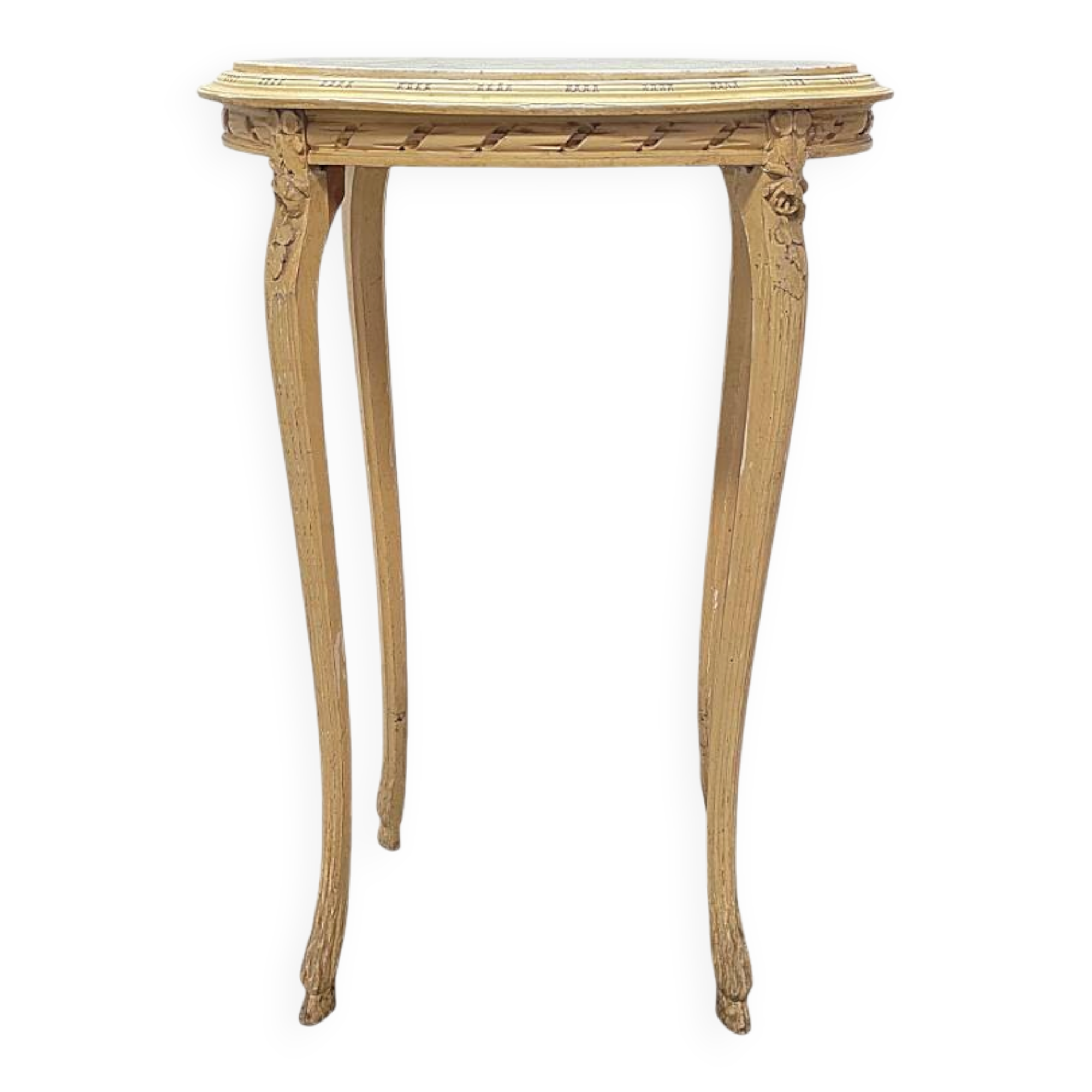 Antique French Classic Side Table with marble top, late 1800s