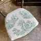 Napoleon III chair in blackened wood and green toile de Jouy.