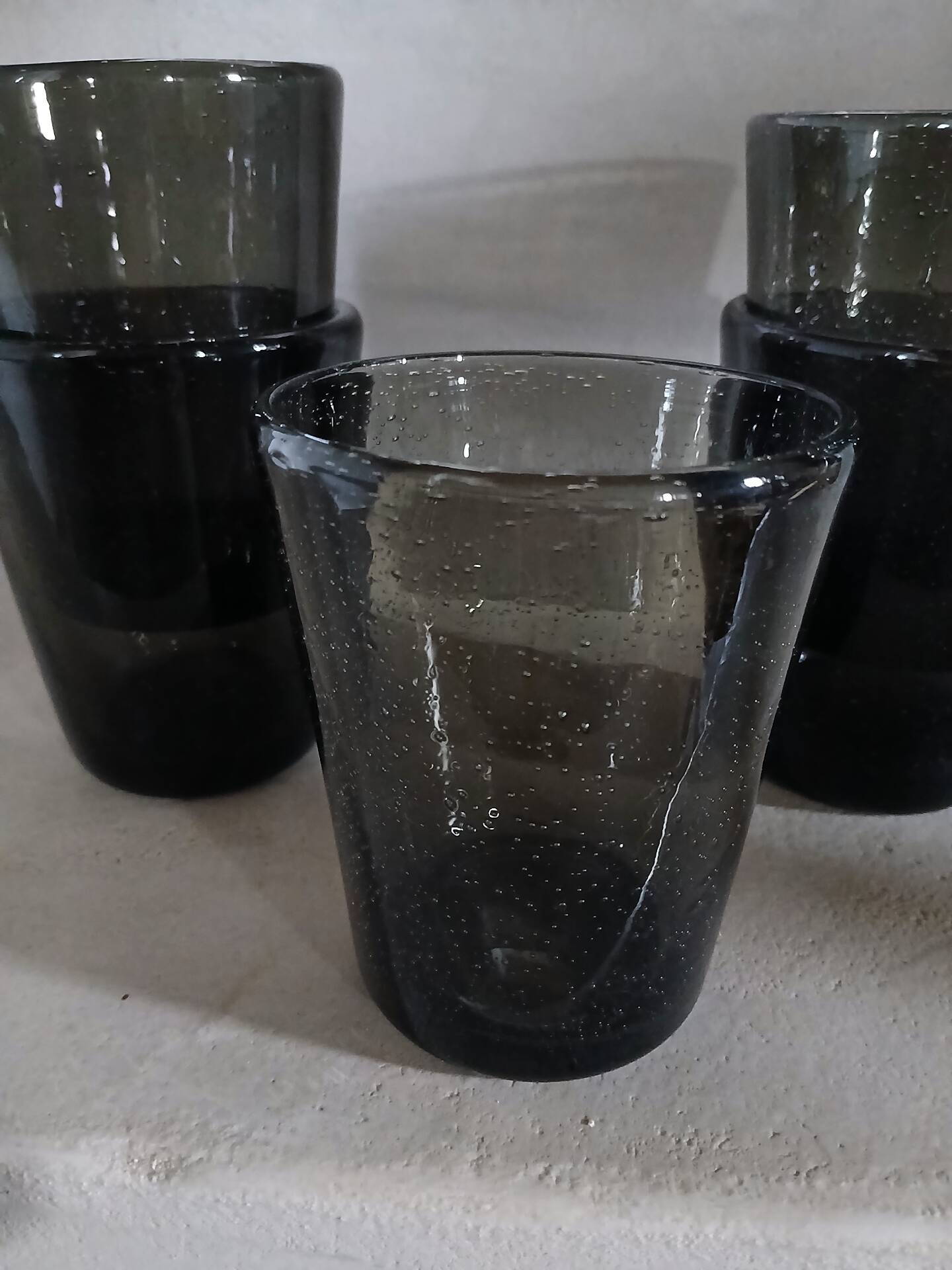 5 bubble glass water glasses