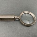 Foldable magnifying glass in silver metal 1900