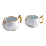 Paire de salerons salières en porcelaine de Luxe de France