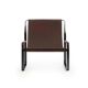 Fauteuil artisanal contemporain en acier noir et cuir marron