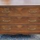 Chest of drawers from the 40s/50s in golden blond walnut 3 drawers feet compass