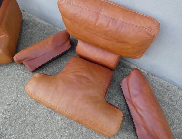 Fauteuil cuir DUVIVIER vintage loft