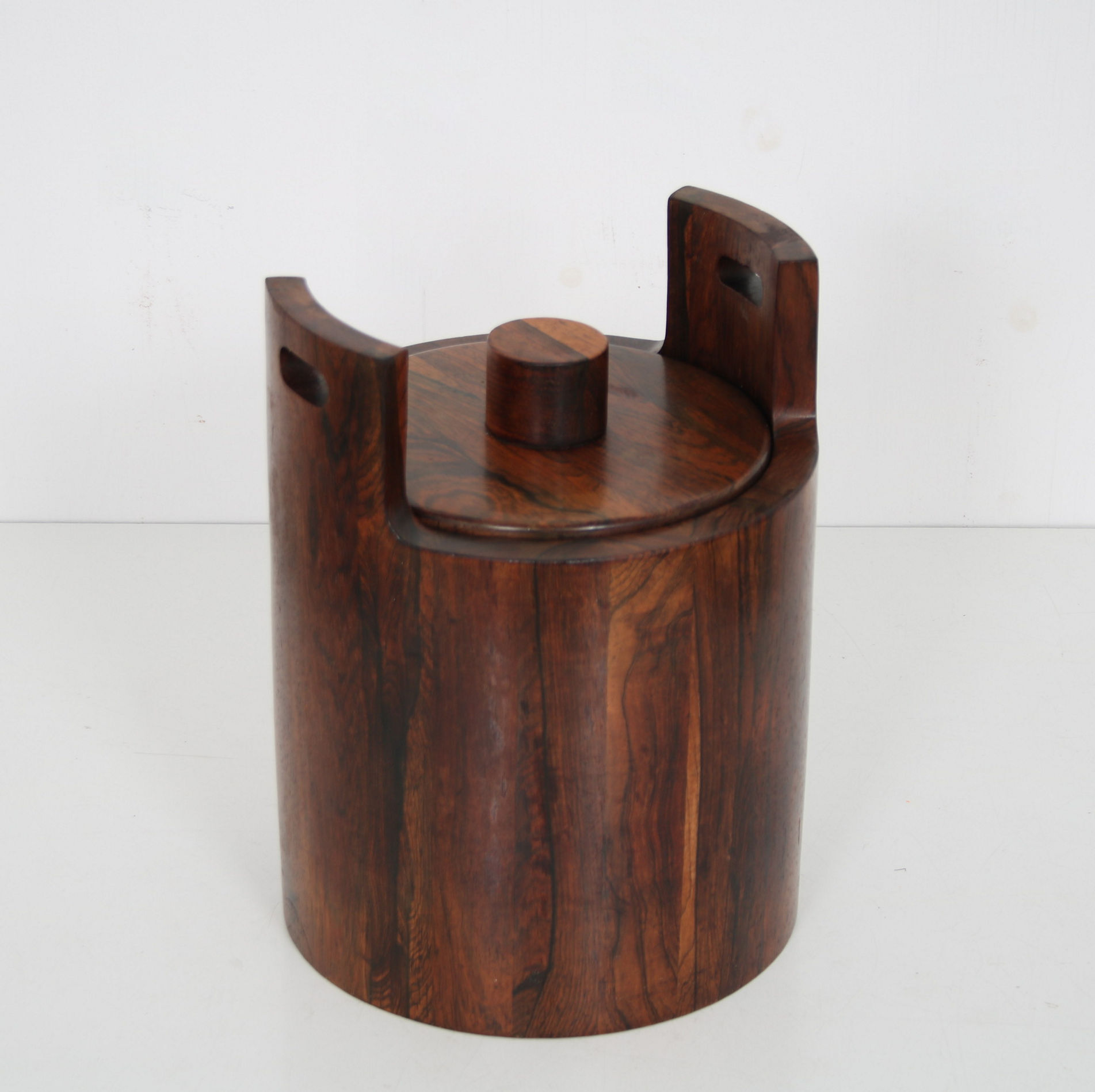 1960s Wooden ice bucket by Jean Gillon from Brazil