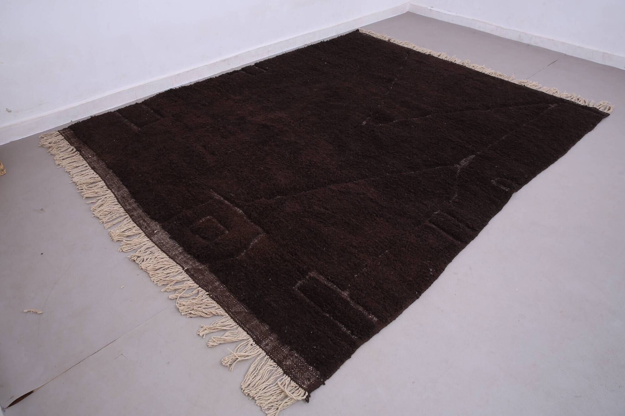 Espresso Brown Moroccan Rug 248 x 310 cm - Vintage Moroccan Rug  Bohemian