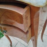 Pair of Louis XV style bedside tables with marble top