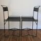 Paire de chaises acier métal perforé design années 80