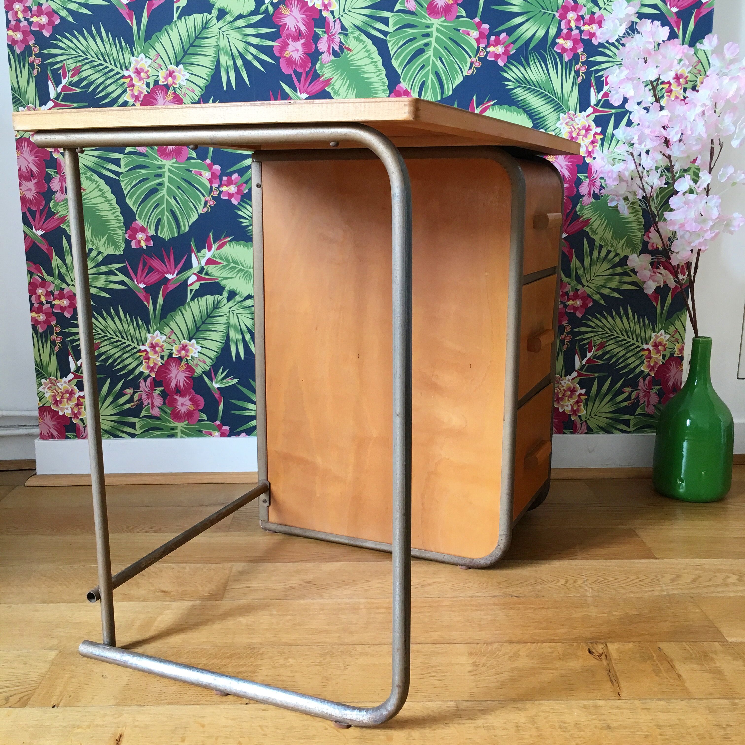 Office in wood and metal vintage