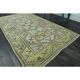 1970s vintage Turkish Oushak handmade wool cotton green area rug 115x205