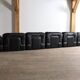Modular sofa in black leather by Rodolfo Bonetto for Tecnosalotto, 1960s