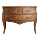 Louis XV style commode in marquetry – Marble top – Bronze fittings