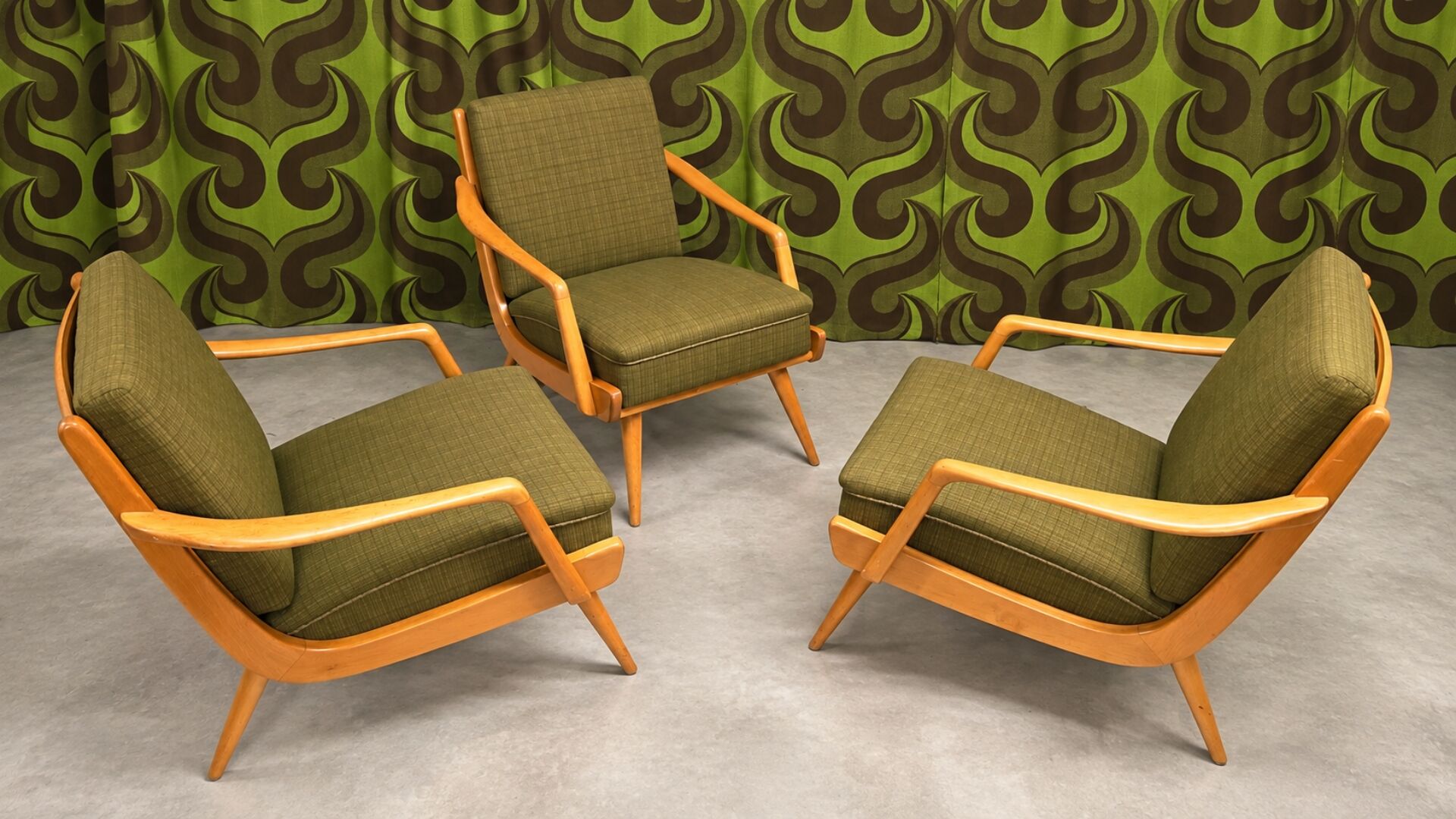 Scandinavian armchair trio – 1960s