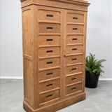 Armoire de notaire en chêne brut massif, 1920