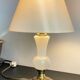 Chic lamp in opaline glass and vintage brass