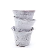 Set of 3 gray ceramic flower pots, Vallauris 1960s