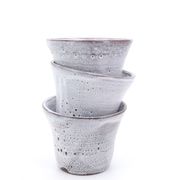 Set of 3 gray ceramic flower pots, Vallauris 1960s