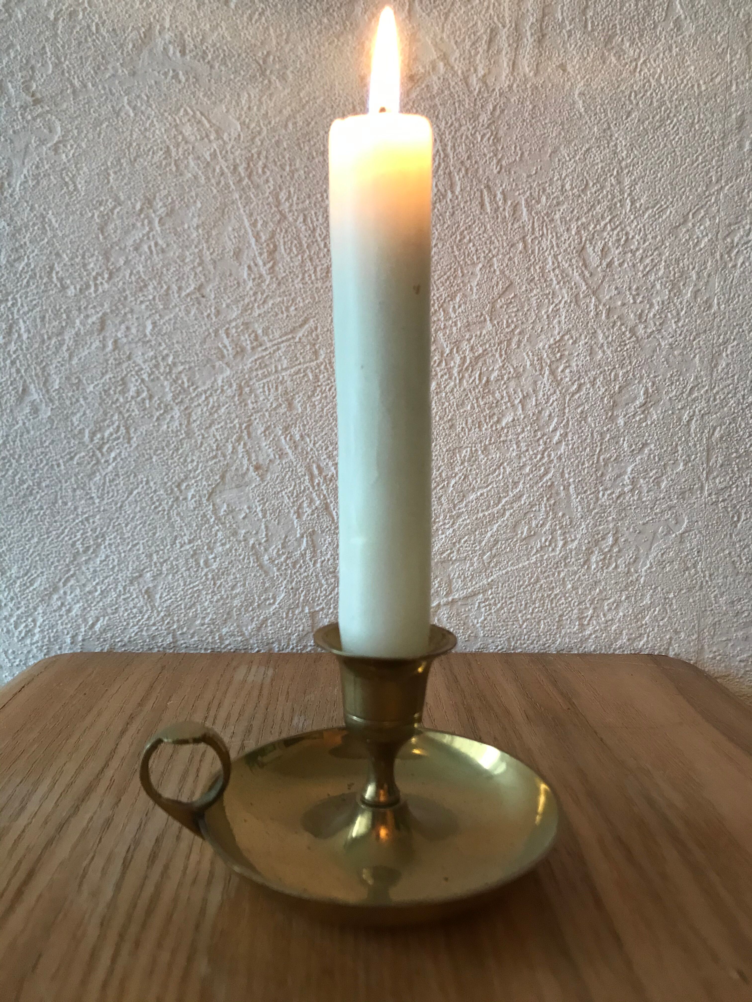 Small golden brass candlestick