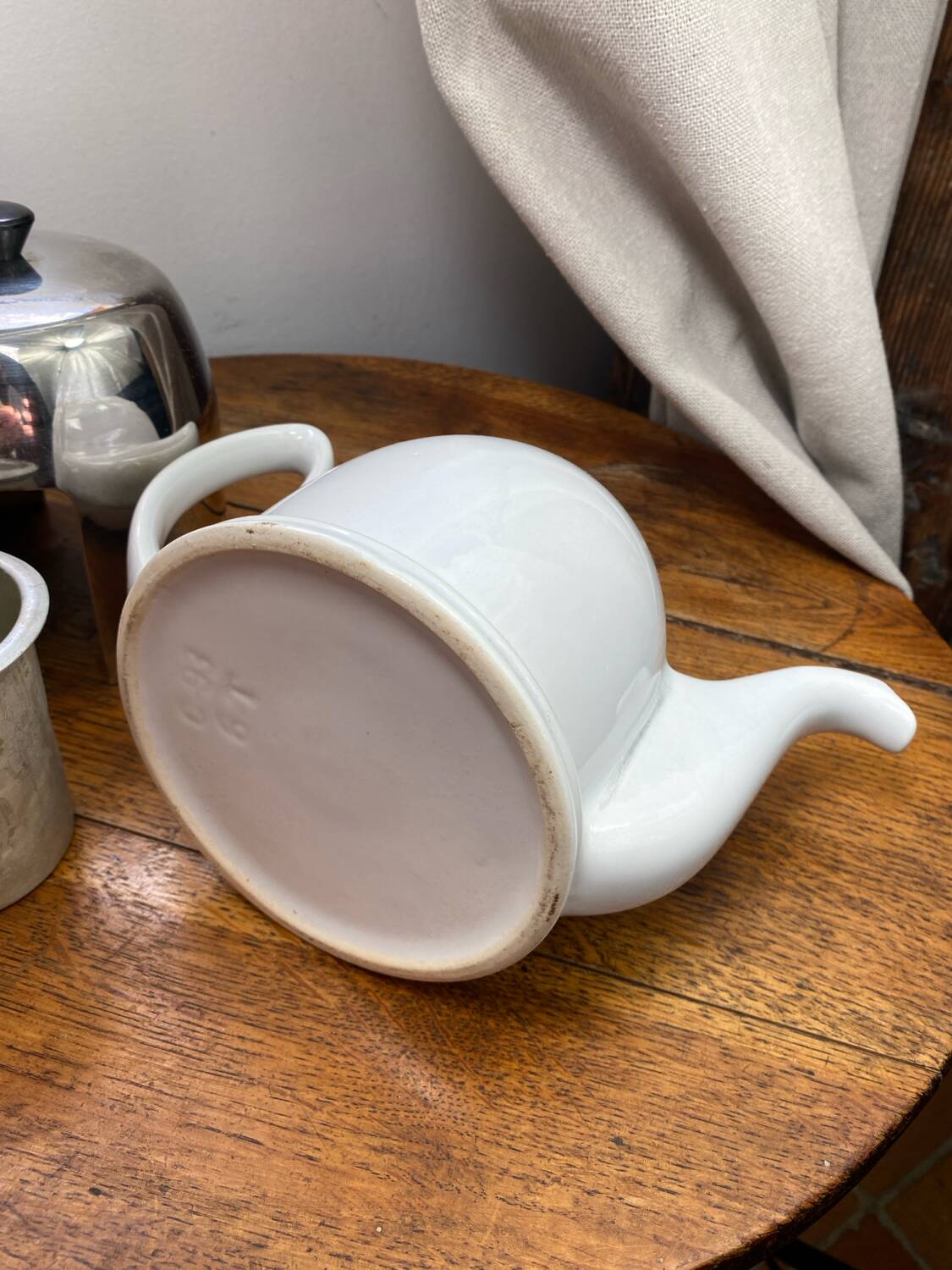 Salam Tea teapot, porcelain and stainless steel