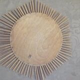 Vintage rattan sun mirror 60s