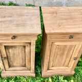 Bedside tables made of natural wood