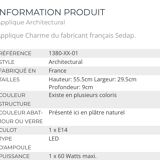 Charming plaster wall light from the French manufacturer SEDAP ref 1382