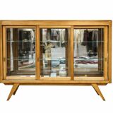 Vintage wooden display cabinet - Scandinavian style