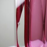 Faceted submerged vase Murano pink glass and crystal from the 1950s-60s.