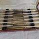 Set of 12 vintage knives, stainless steel blade and silver handle + box