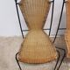 Vintage wicker and black steel chair
