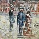 The Moulin Rouge seen from Boulevard Clichy Oil on canvas signed Burnett