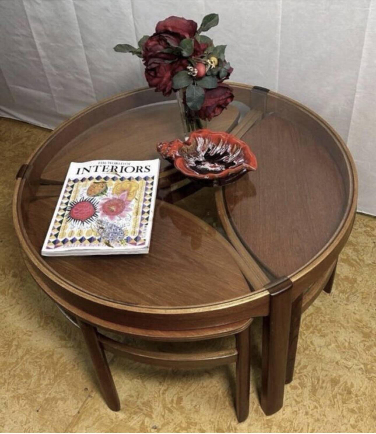 Mid century retro vintage teak trinity coffee table by nathan 1960  Ad