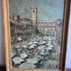 Vintage Oil Painting Italy  Market Scene