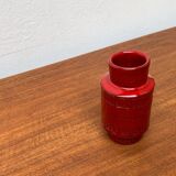 Red pottery vase Rimini Italian from the mid-century by Aldo Londi for Bitossi, 1960s.