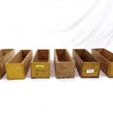 Set of 6 vintage workshop wooden storage boxes