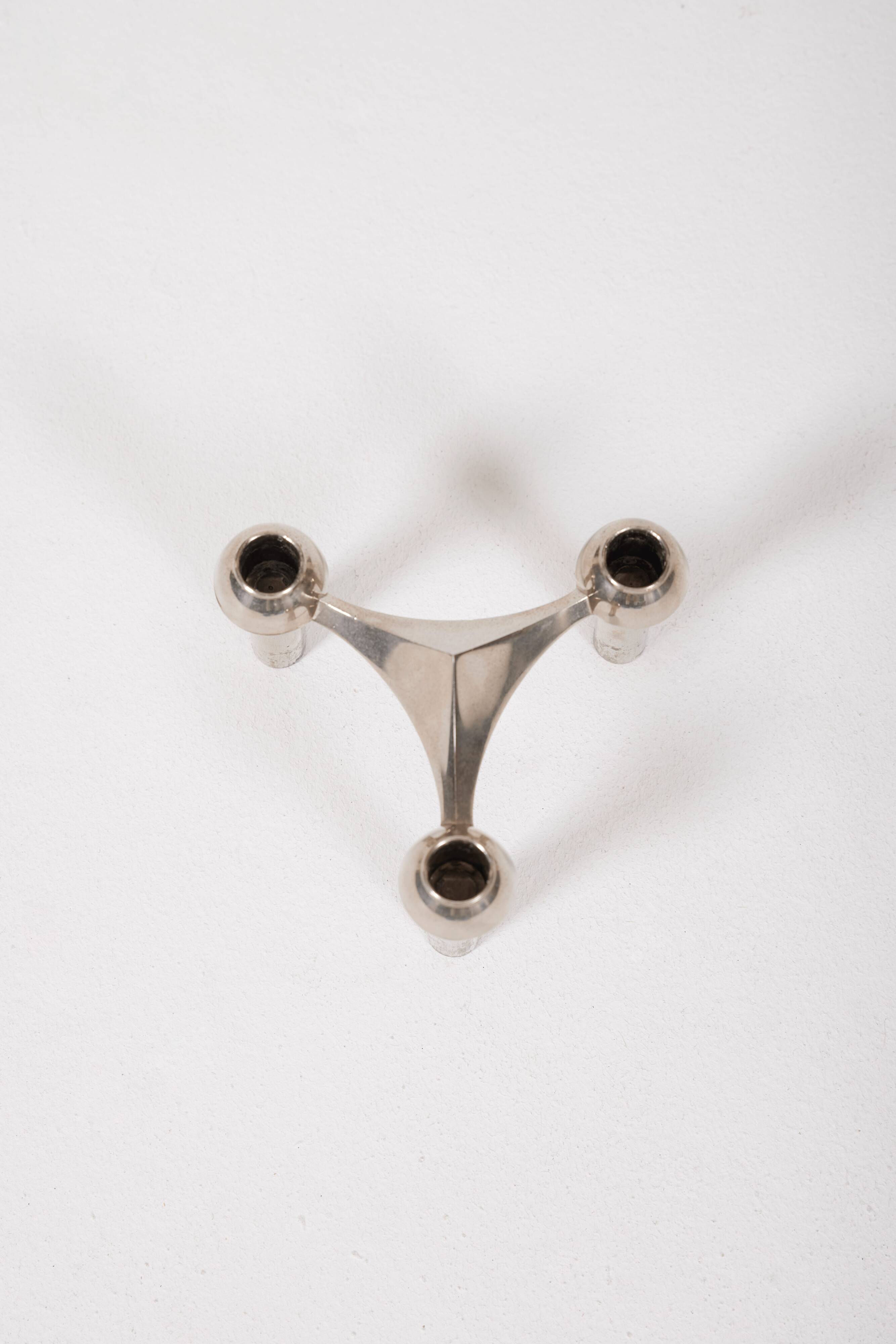 Bougeoir en métal "STOFF" Nagel, 1950s