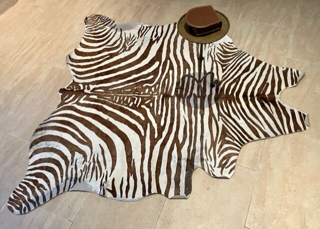 Vintage carpet zebra print cowhide