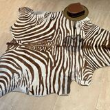 Vintage carpet zebra print cowhide